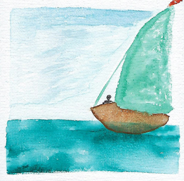 Sailboat watercolor art