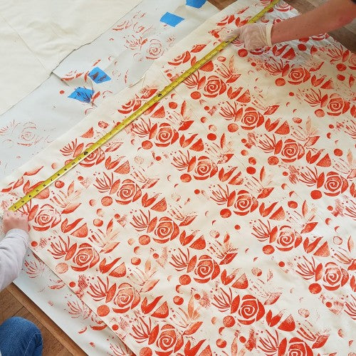 Orange Blossom Hand Printed Fabric